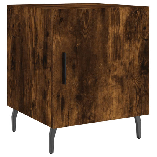 Mesita De Noche Madera De Ingeniería Roble Ahumado 40x40x50 Cm_0