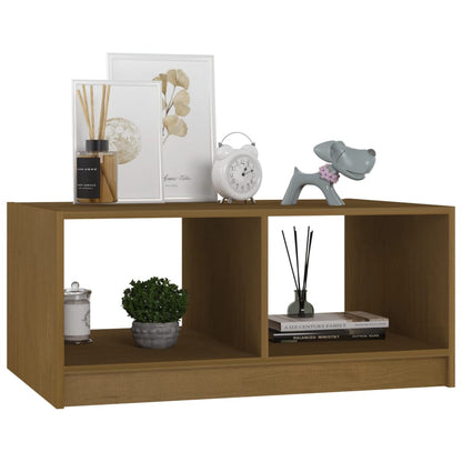 Mesa De Centro Madera Maciza Pino Marrón Miel 75x50x33,5 Cm_2