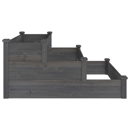 Jardinera Arriate Madera Maciza De Abeto Gris 120x120x56 Cm_4