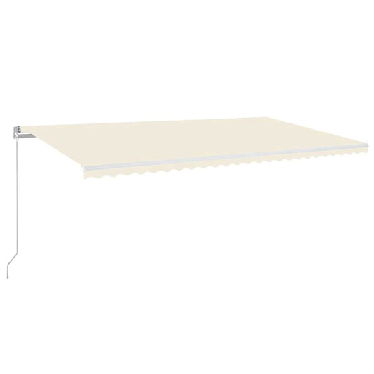 Toldo Retráctil Manual Con Luz Led Color Crema 600x300 Cm_0