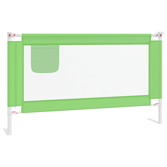 Vidaxl Barandilla De Seguridad Cama De Niño Verde Tela 140x25 Cm_0