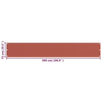 Vidaxl Toldo Para Balcón Hdpe Terracota 75x500 Cm_4