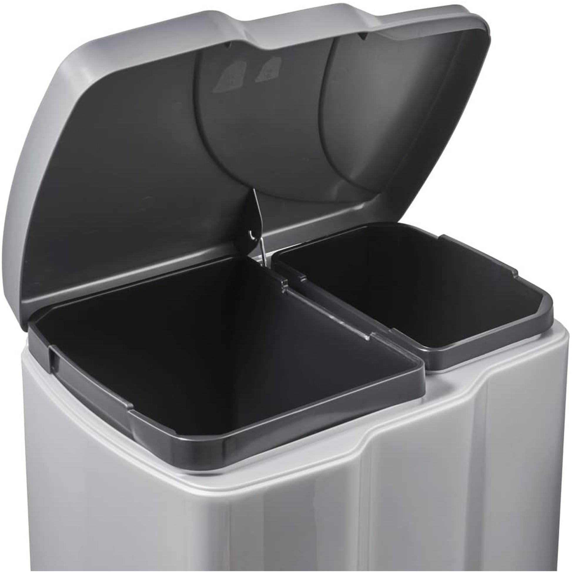 Cubo De Basura Con 2 Compartimentos, 7 L + 15 L, Gunnar, Plateado_2