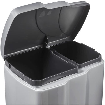 Cubo De Basura Con 2 Compartimentos, 7 L + 15 L, Gunnar, Plateado_2