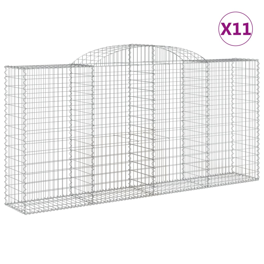 Cestas Gaviones 11 Uds Forma De Arco Hierro 300x50x140/160 Cm_0