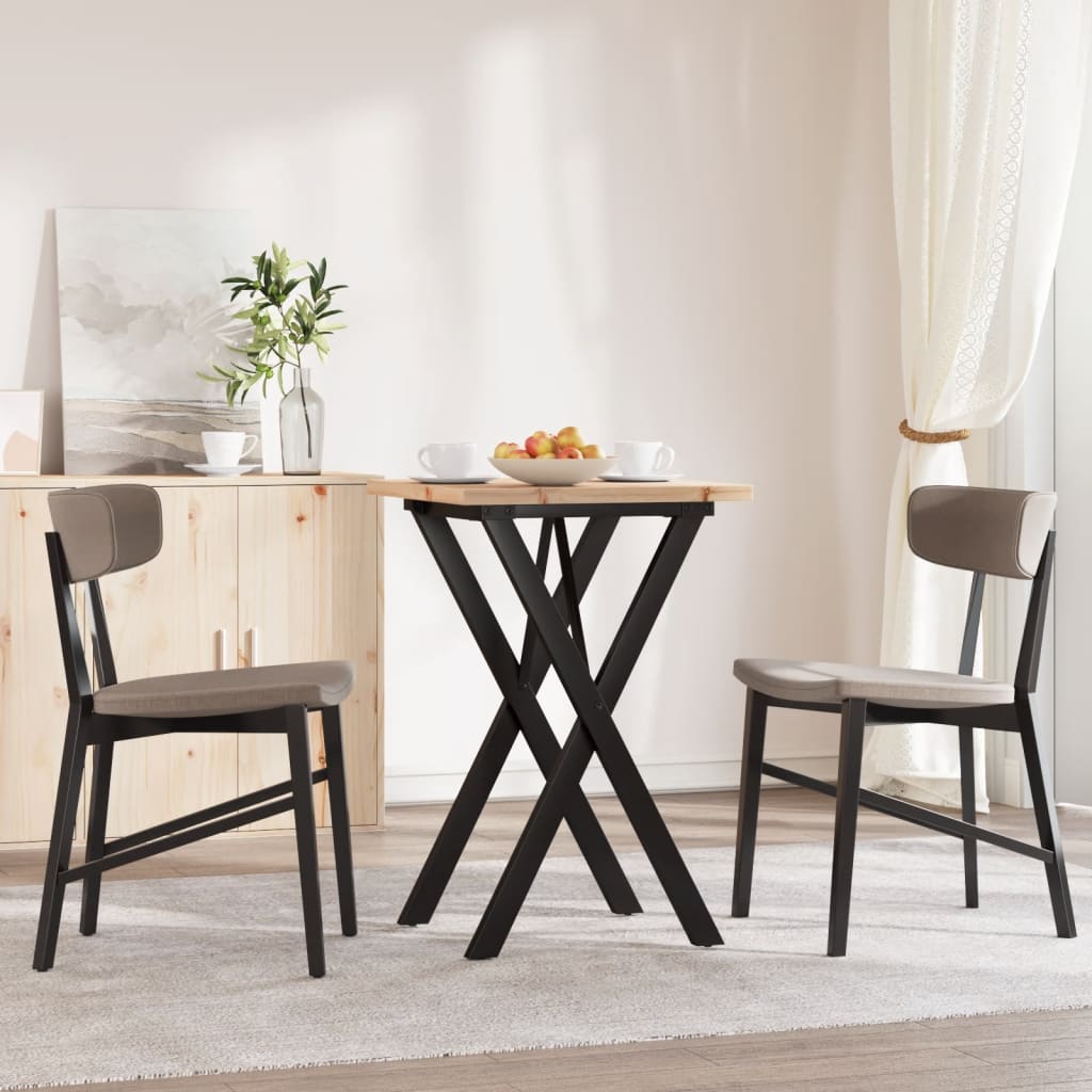 Mesa De Comedor Marco X Madera Maciza Pino Y Acero 50x50x75,5cm_1