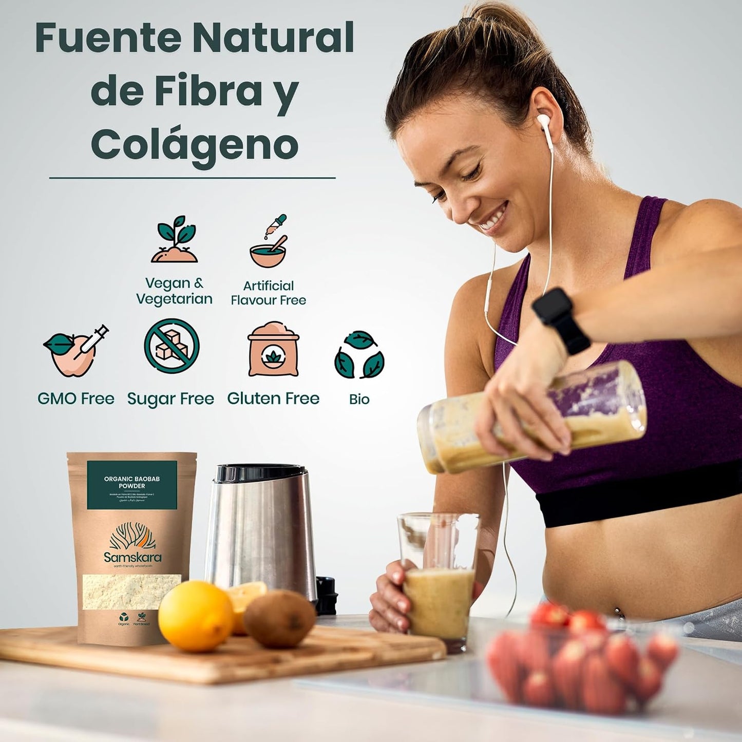 Baobab En Polvo Bio - 250g | Superalimento Ecológico Vegano Para Batidos, Smoothies Y Zumos, Sin Azúcares Añadidos_4
