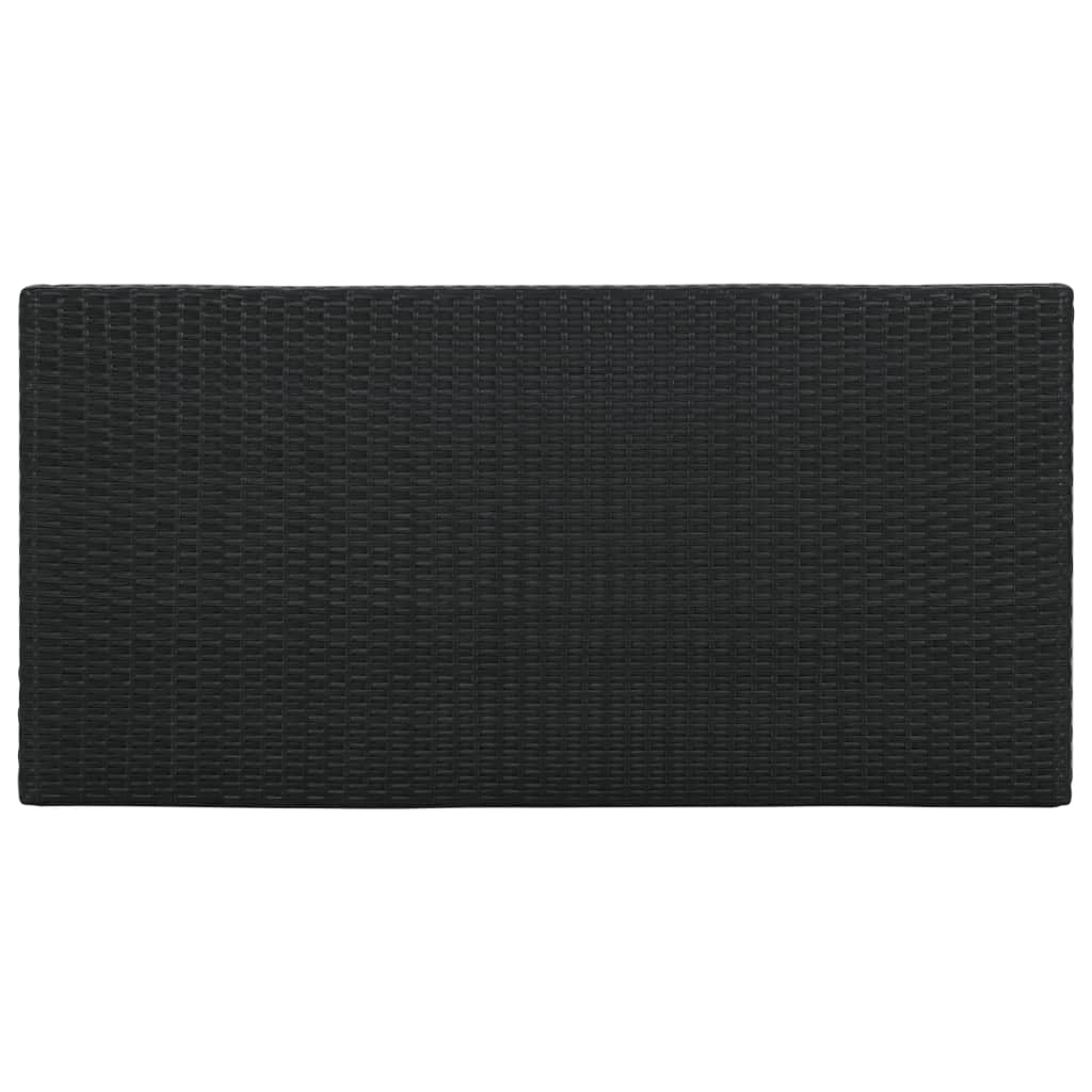 Mesa Bar Estante Almacenaje 120x60x110cm Ratán Sintético Negro_3