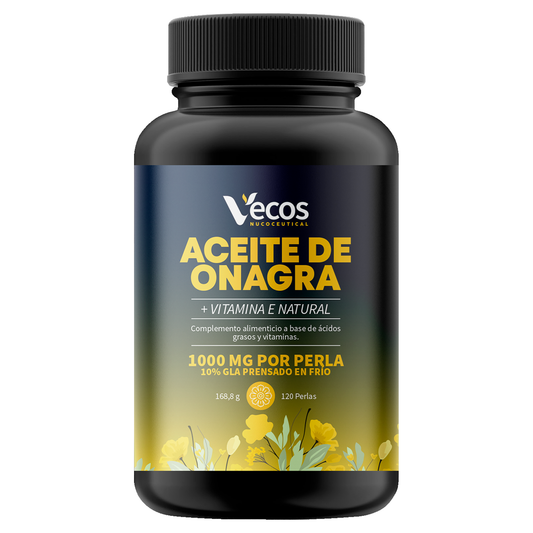 Aceite de Onagra 1000 mg VECOS | Equilibrio hormonal femenino | Rico en GLA | Prensado en frío_0