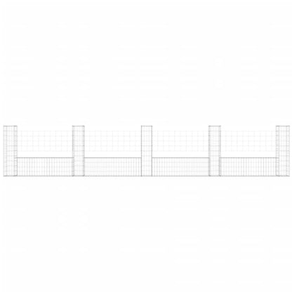 Cesta De Gaviones Forma De U 5 Postes De Hierro 500x20x100 Cm / Vetonek_0