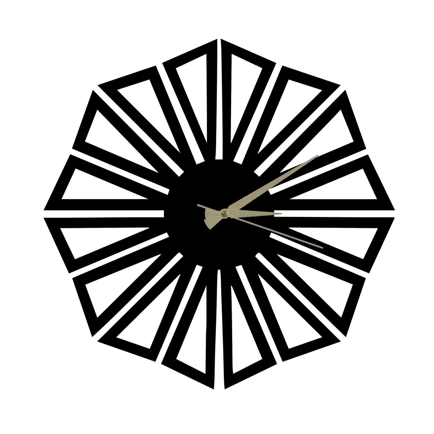 Reloj De Pared Metal Estilo Triángulos