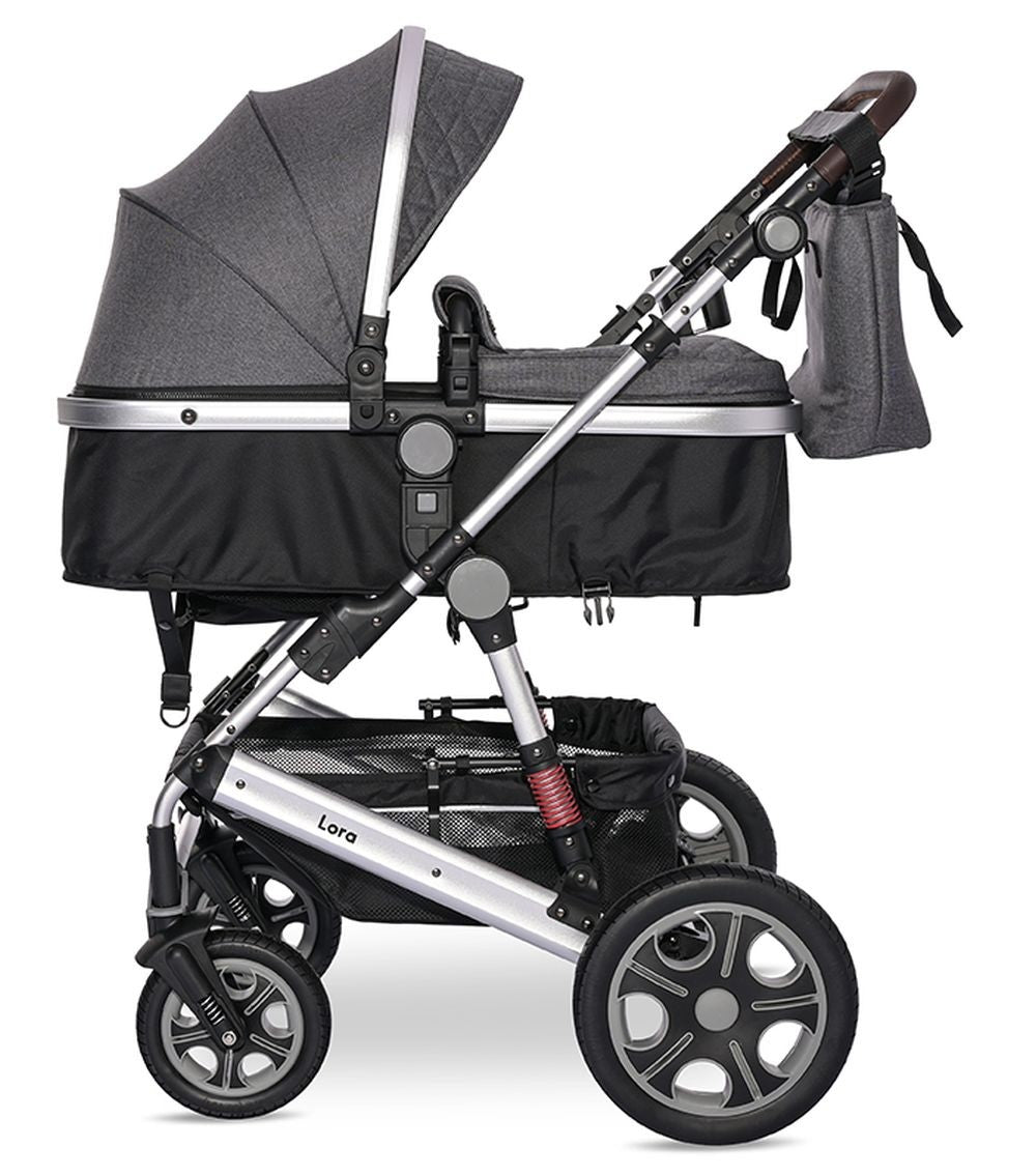 Carro De Bebé Tres Piezas Convertible Lora Hasta 15 Kg Steel Grey_1