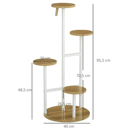 Outsunny Soporte Para Plantas De 4 Niveles Con Marco De Acero 40x40x95,5 Cm_2