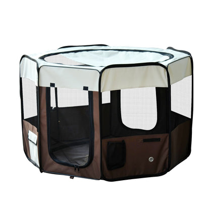 Pawhut Parque Para Mascotas Plegable 117x117x76cm Malla Transpirable_0