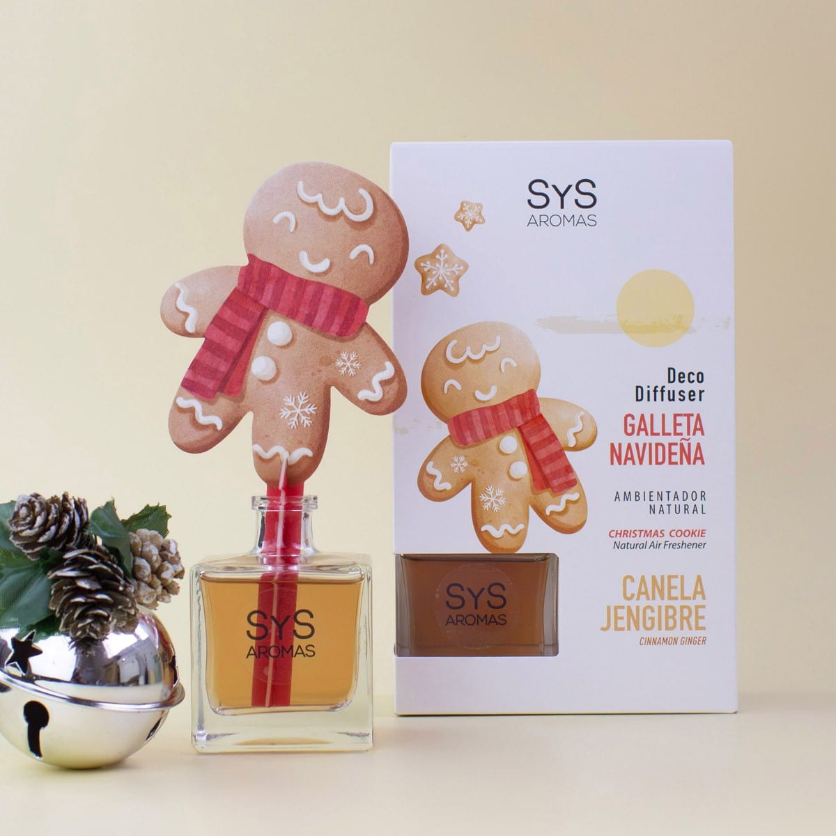 Ambientador Difusor Galleta de Navidad Canela-Jengibre Deco Diffuser SYS Aromas 90 ml | Dulce y Especiado_1