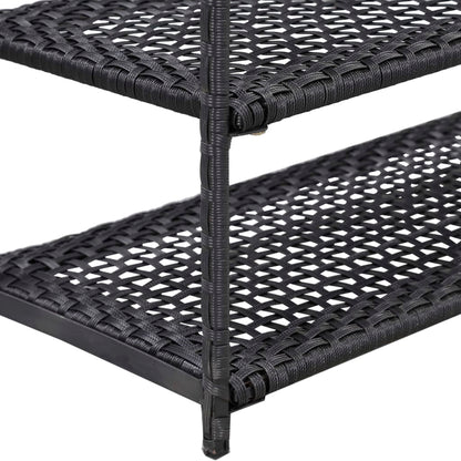 Vidaxl Estantería Para Zapatos De Ratán Sintético Negro 50x30x120 Cm_4