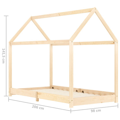Estructura De Cama Infantil De Madera Maciza De Pino 90x200 Cm / Vetonek_2