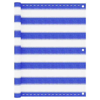 Vidaxl Toldo Para Balcón Hdpe Azul Y Blanco 75x400 Cm_0