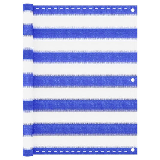 Vidaxl Toldo Para Balcón Hdpe Azul Y Blanco 75x400 Cm_0