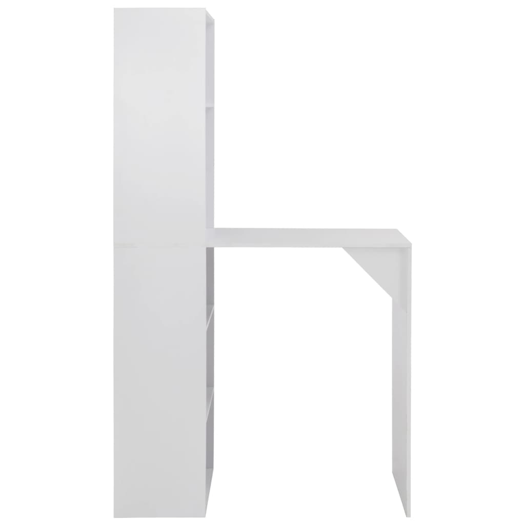 Mesa De Bar Con Estantería Blanca 115x59x200 Cm_0