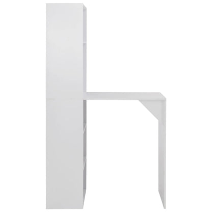Mesa De Bar Con Estantería Blanca 115x59x200 Cm_0