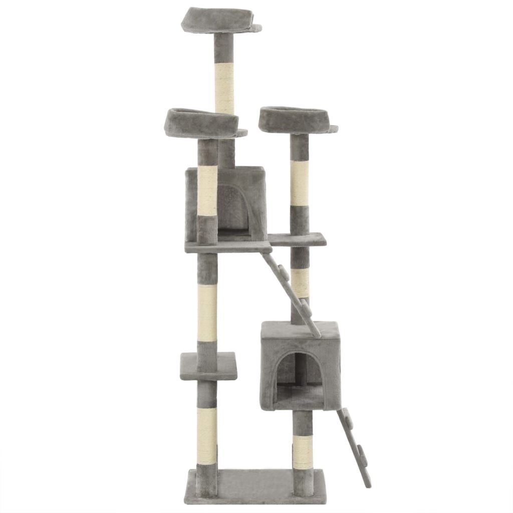 Vidaxl Rascador Para Gatos Con Poste Rascador De Sisal 170 Cm Gris_2