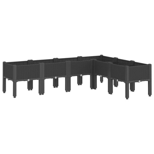 Jardinera Con Patas Pp Negro 160x120x42 Cm_0