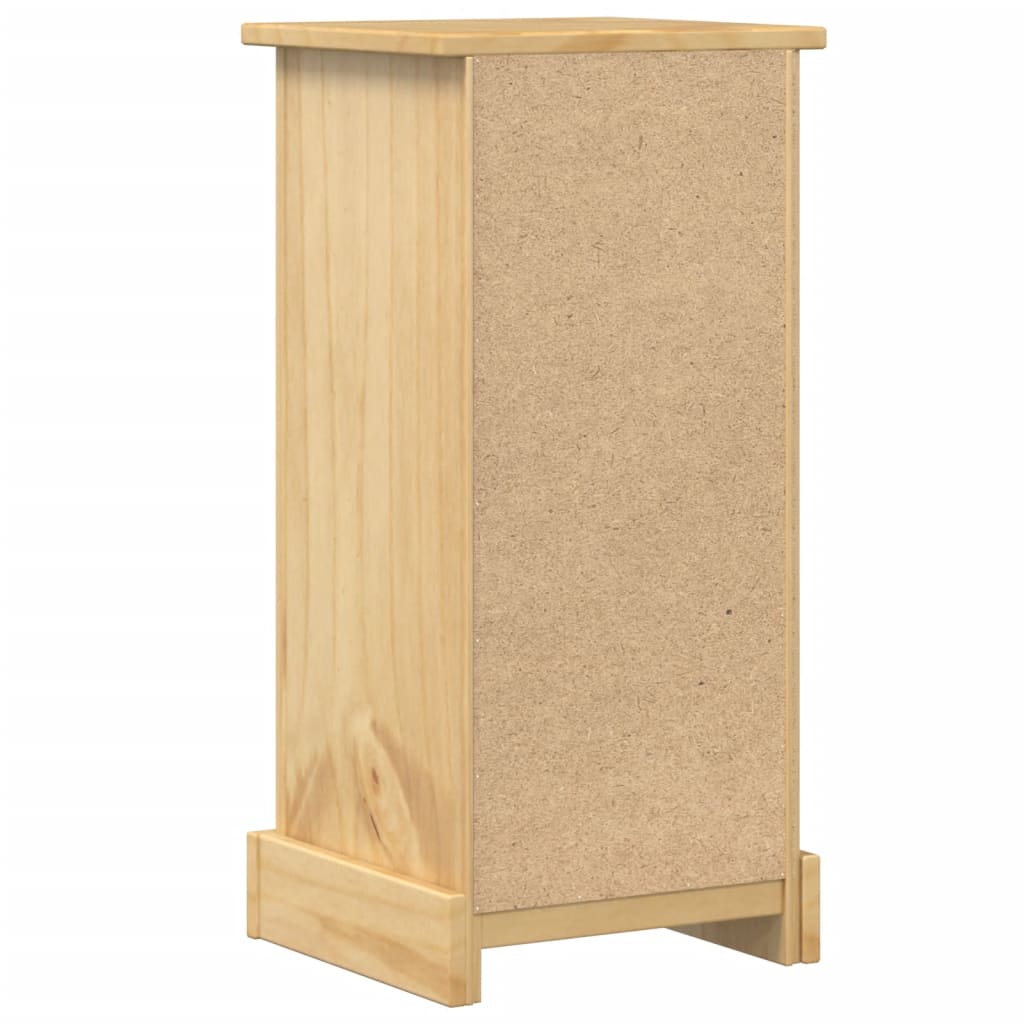 Mesita De Noche Corona Madera Maciza De Pino 35x32,5x74 Cm_4