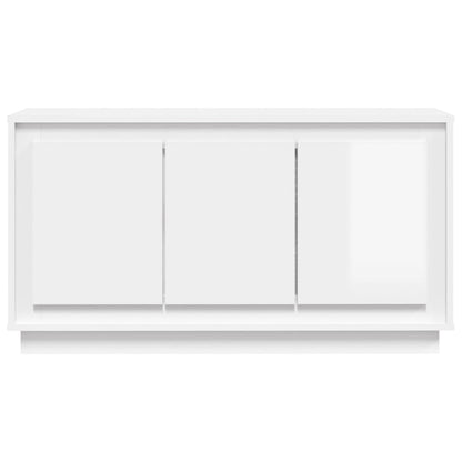 Aparador De Madera Contrachapada Blanco Brillante 102x35x55 Cm / Vetonek_2