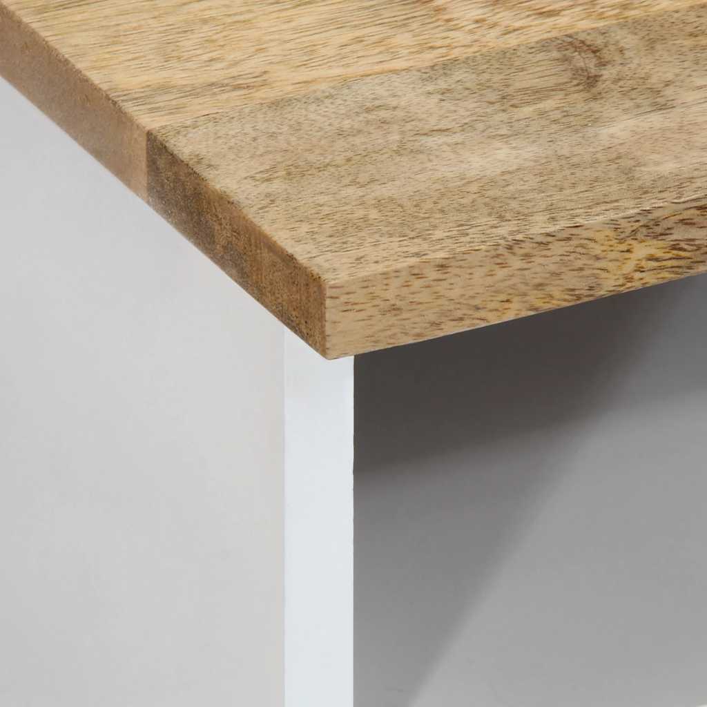Mesa De Centro De Madera Maciza Mango 80x54x40 Cm_4
