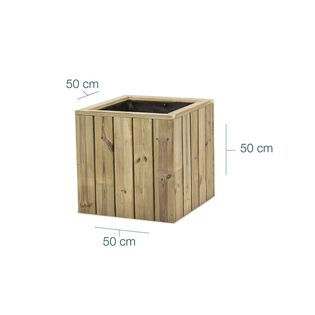 Jardinera De Madera Para Exterior 50x50x50 Cm Atrium Hortalia_5