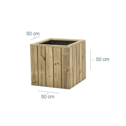Jardinera De Madera Para Exterior 50x50x50 Cm Atrium Hortalia_5