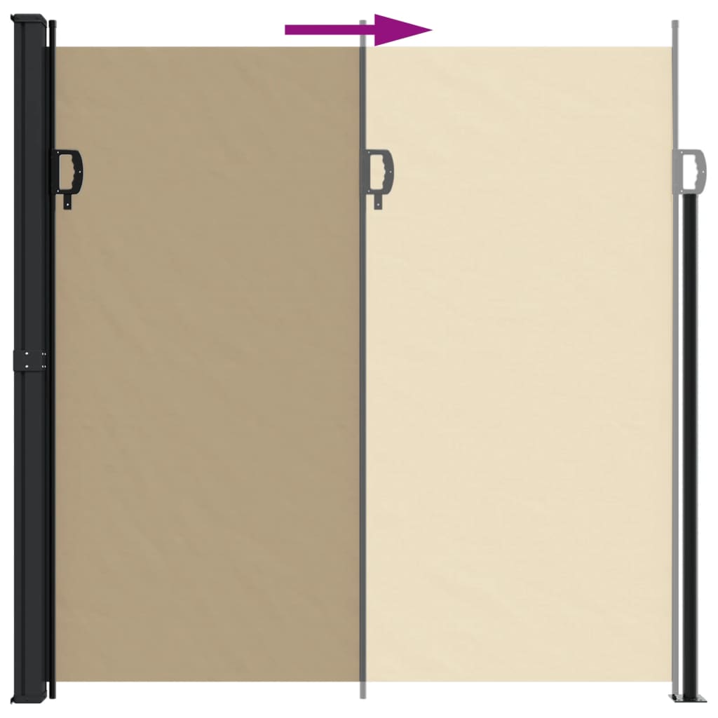 Toldo Lateral Retráctil Beige 200x500 Cm_3