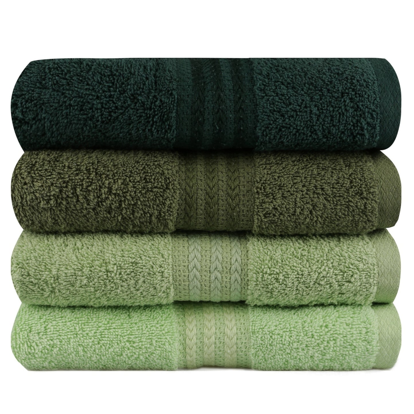 Juego De Toallas De Mano (4 Piezas) Verde Claro, Verde Oliva, Verde Y Verde Oscuro_1