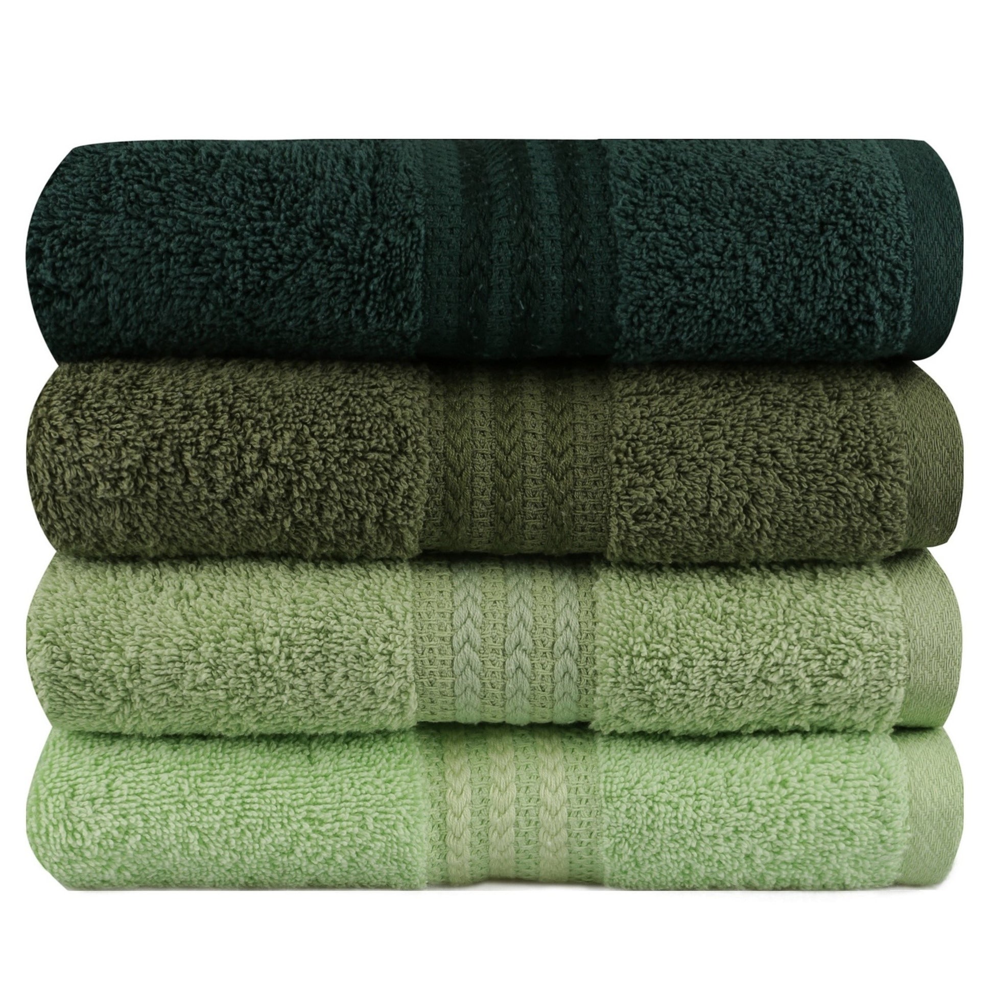 Juego De Toallas De Mano (4 Piezas) Verde Claro, Verde Oliva, Verde Y Verde Oscuro_1
