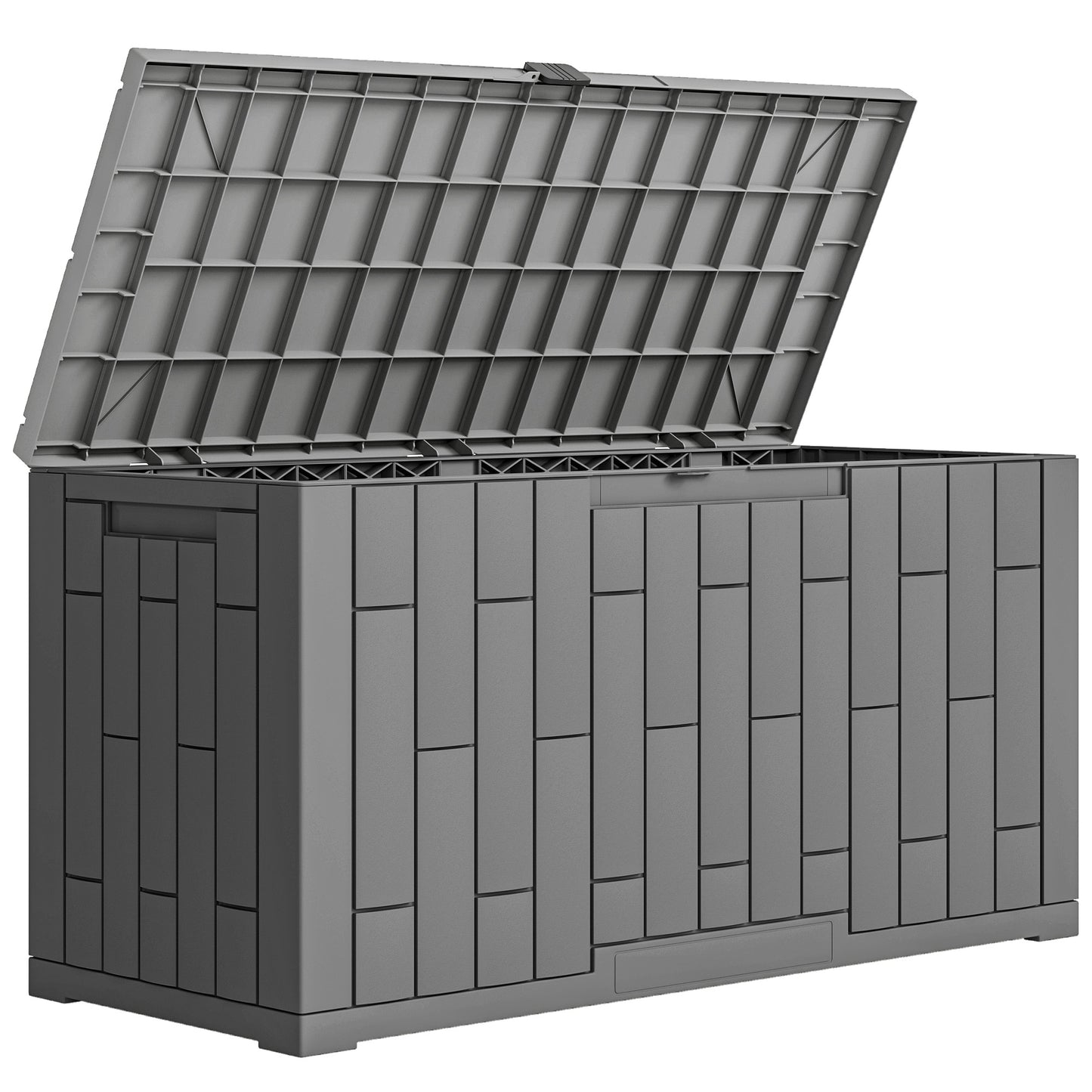 Outsunny Arcón Exterior 227l De Pp Con Cerradura Resistente Al Agua Anti-uv Gris_0