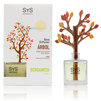 Ambientador Difusor Árbol Bergamota Deco Diffuser SYS Aromas 90 ml | Aroma Cítrico y Floral | Equilibrante_0
