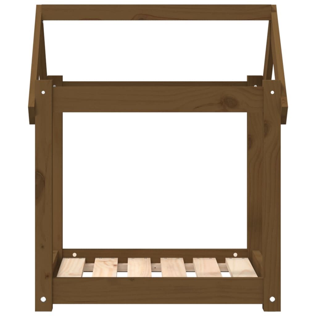 Vidaxl Cama Para Perros Madera Maciza Pino Marrón Miel 61x50x70 Cm_4