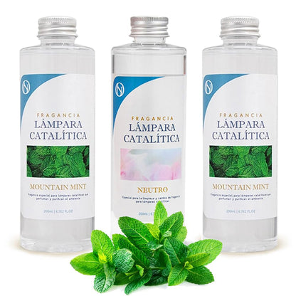 Pack 3x Fragancias Lámpara Catalítica 200ml: 2 Aroma Mountain Mint + Limpiador Neutro. Disfruta Tu Aroma Favorito_0