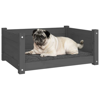 Vidaxl Cama Para Perros Madera Maciza De Pino Gris 65,5x50,5x28 Cm_3