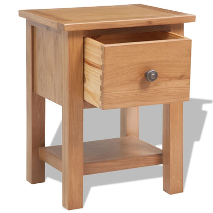 Mesita De Noche De Madera De Roble Maciza 36x30x47 Cm_2