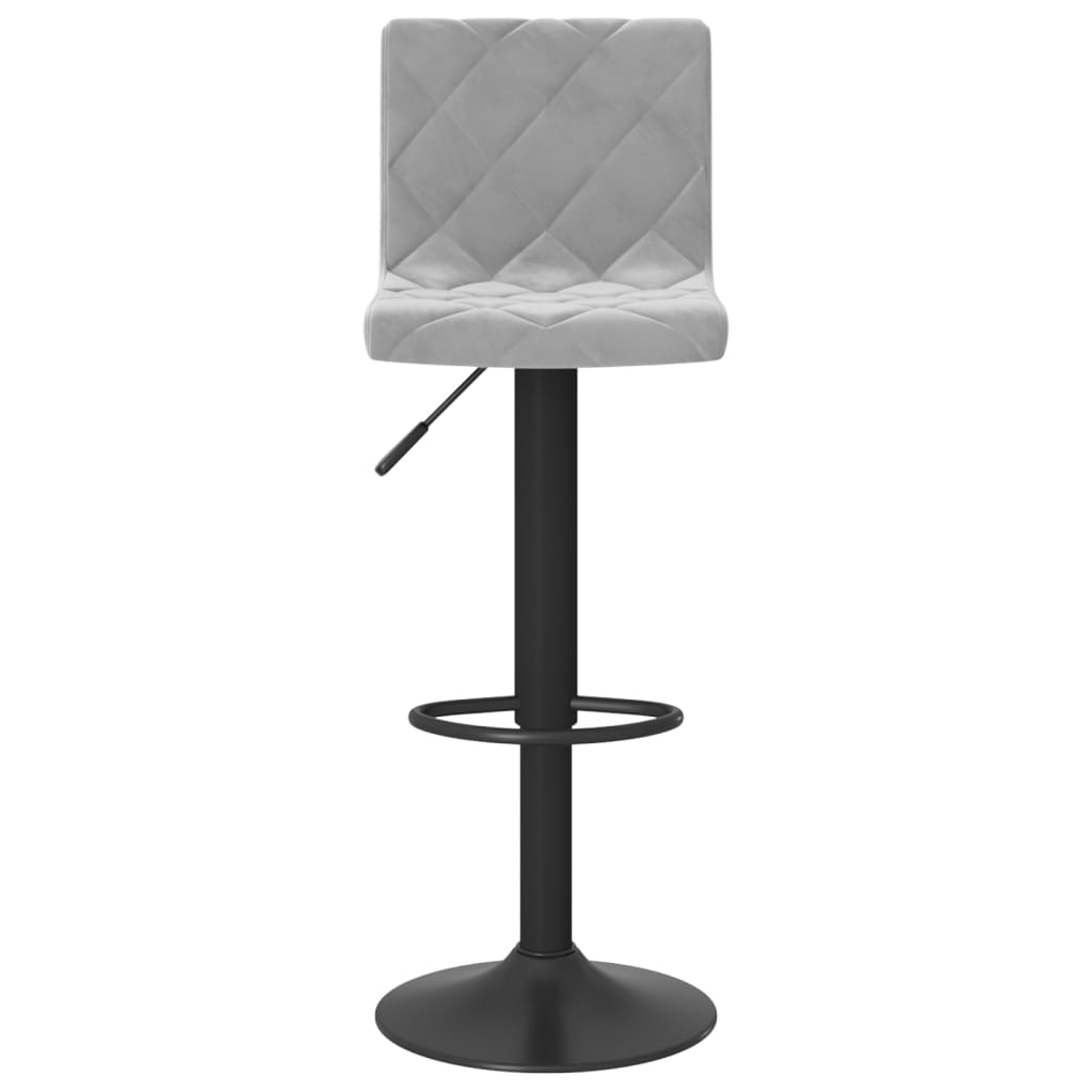 Vidaxl Taburetes De Cocina 2 Unidades Terciopelo Gris Claro_3