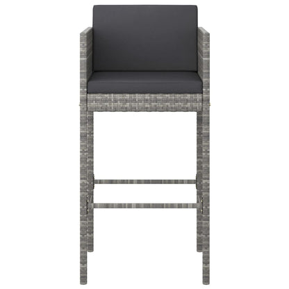 Vidaxl Taburetes De Cocina Con Cojines 4 Unidades Ratán Sintético Gris_3