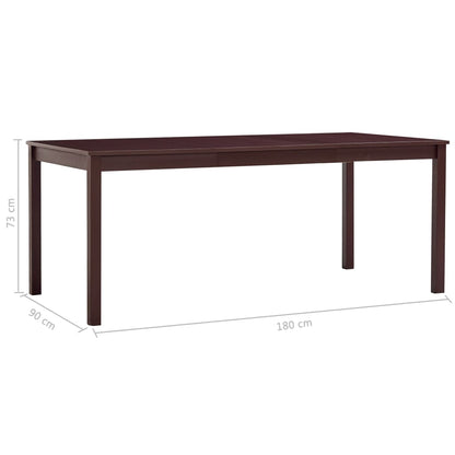 Mesa De Comedor De Madera De Pino Marrón Oscuro 180x90x73 Cm_3