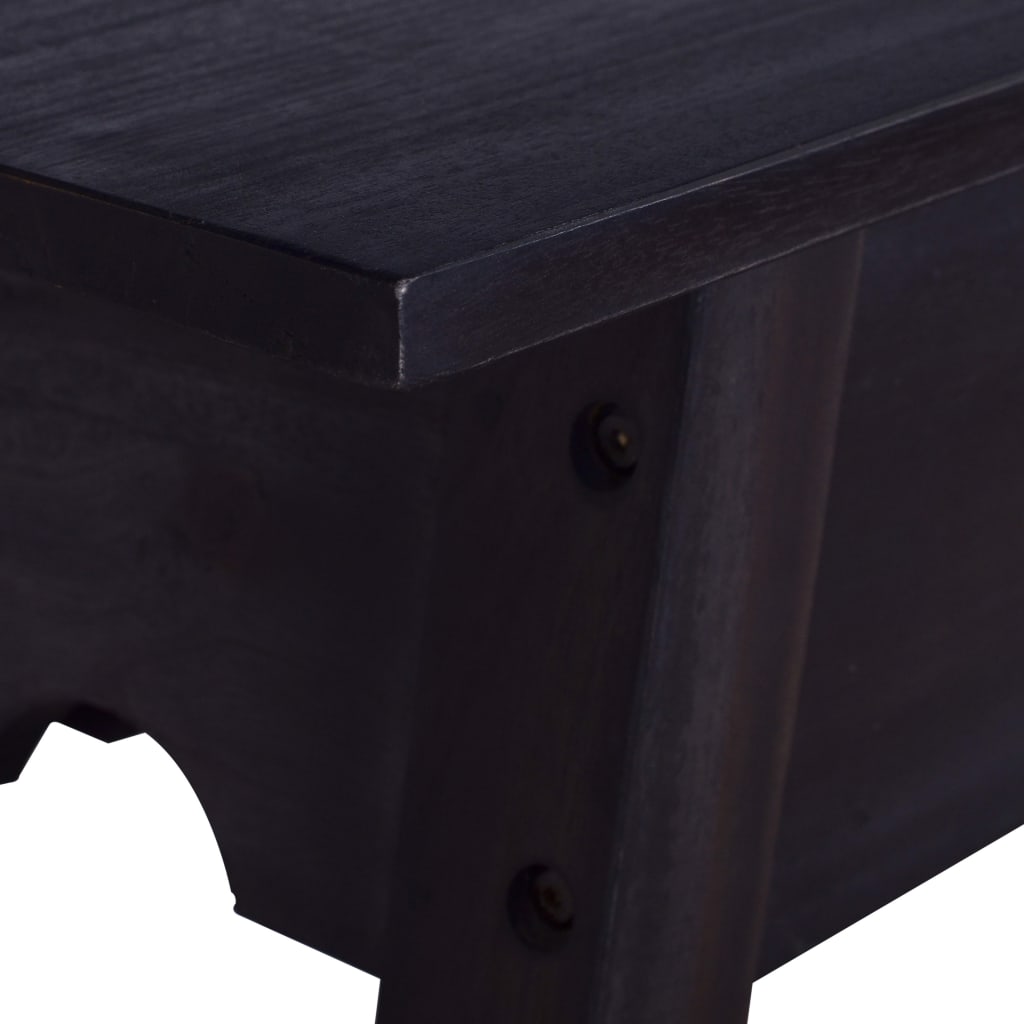 Mesa Consola De Madera Maciza De Caoba Negra 120x30x75 Cm_3