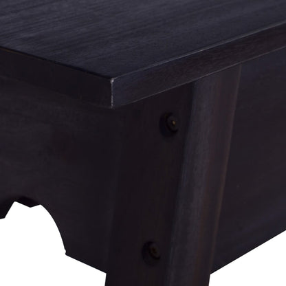 Mesa Consola De Madera Maciza De Caoba Negra 120x30x75 Cm_3