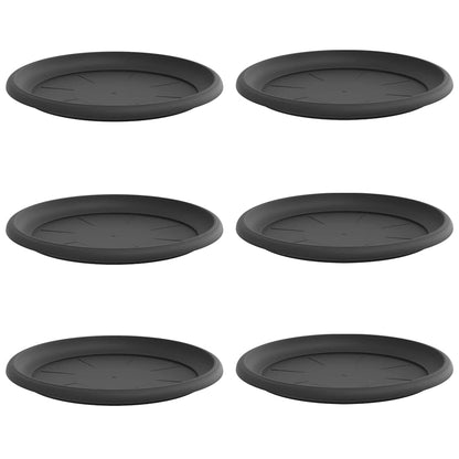 Bandeja Redonda Para Flores 6 Pcs Negro Ø 14 X 2 Cm Plástico_0