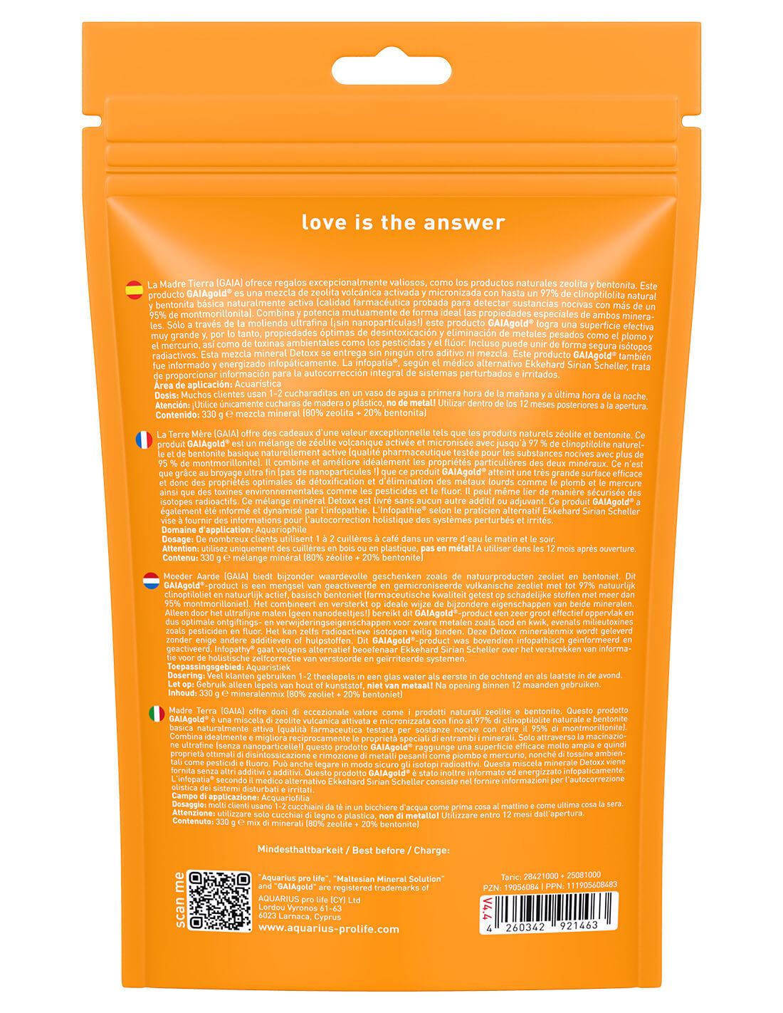 Aquarius Pro Life - Zeolita Bentonita Mix - Gaiagold 330g Detox Polvo_2
