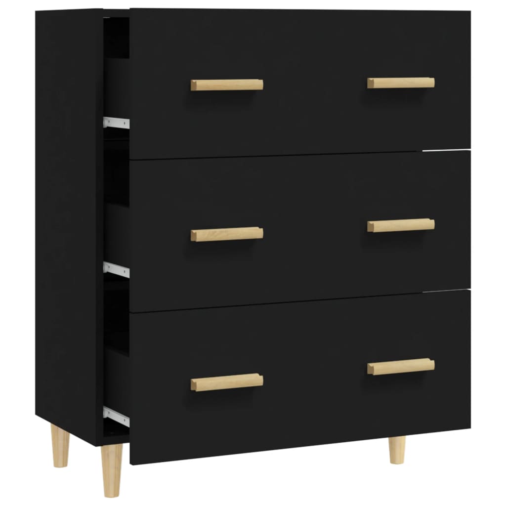 Aparador De Madera Contrachapada Negro 70x34x90 Cm / Vetonek_1