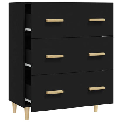 Aparador De Madera Contrachapada Negro 70x34x90 Cm / Vetonek_1
